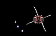 Life Force for Commodore 64 - Level 2 end of level boss.