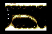 Life Force for Commodore 64 - Flames can appear from the top or bottom of the screen...
