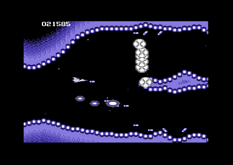 Life Force Commodore 64 Screenshot: Opponent destroyed!