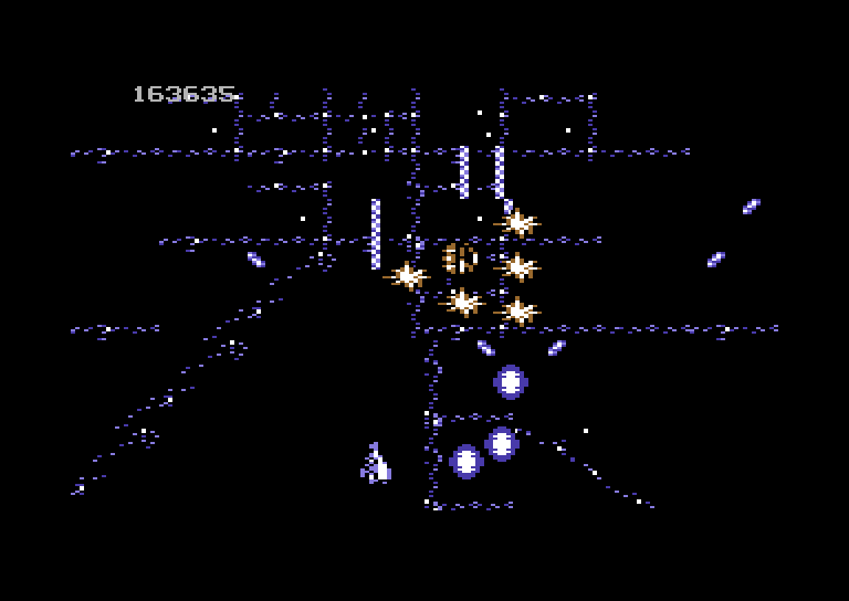 Life Force Commodore 64 Screenshot: Start of the final level.