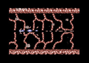 Life Force for Commodore 64 - Shooting my through a barrier.