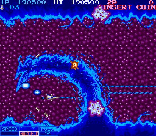 Life Force Arcade Screenshot: Avoid the acid flames!