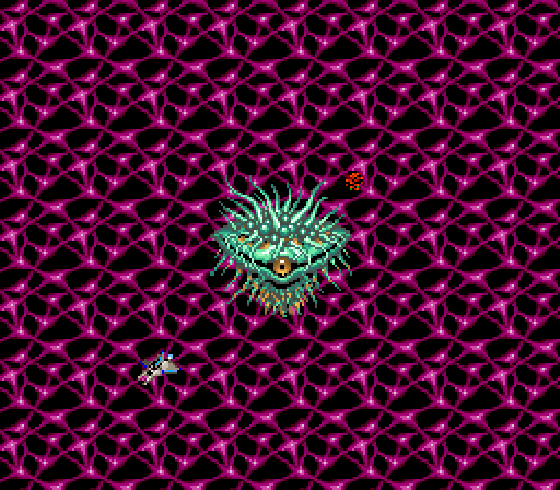 Life Force Arcade Screenshot: The Vic Viper escapes...