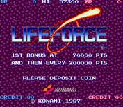 Life Force for Arcade - Title screen.