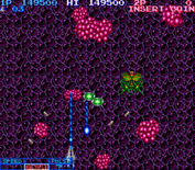 Life Force for Arcade - Collect those green capsules to advance the power up meter.
