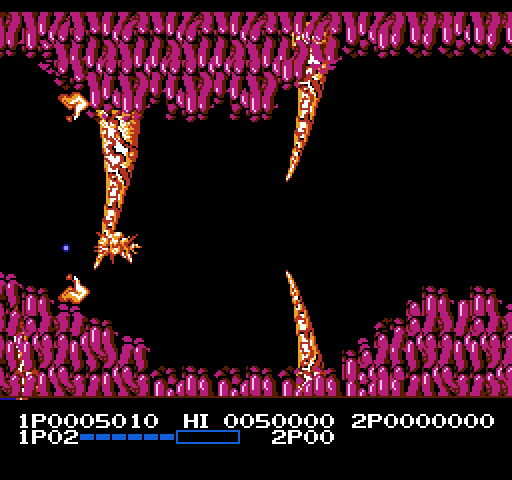 Life Force NES / Famicom Screenshot: Crash! I was hit...