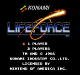 Life Force for NES / Famicom - Title screen (U.S. version).