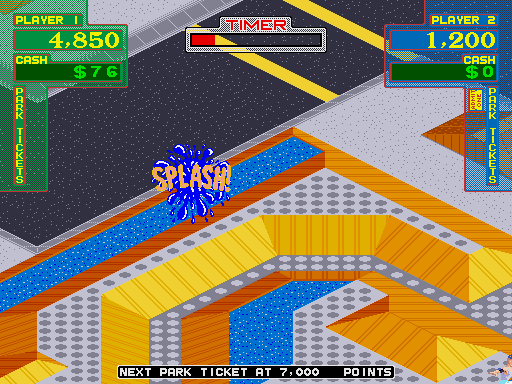 720º Arcade Screenshot: Splash! I didn't make the jump over this water...