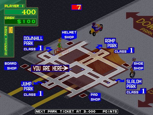 720º Arcade Screenshot: View the map to see where you are.