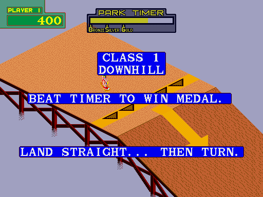 720º Arcade Screenshot: First, lets attempt the class 1 downhill challenge.