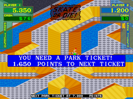 720º Arcade Screenshot: I need to hurry up and earn a park ticket!