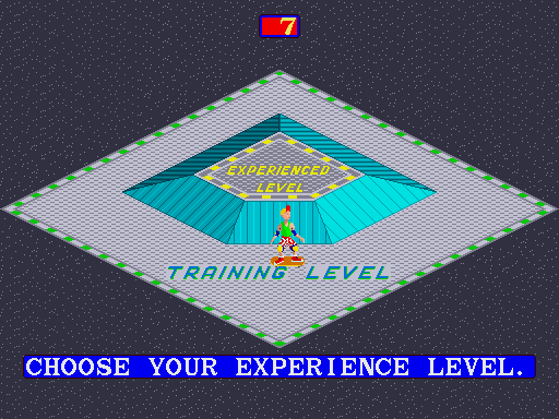 720º Arcade Screenshot: Game start; choose a skill level.