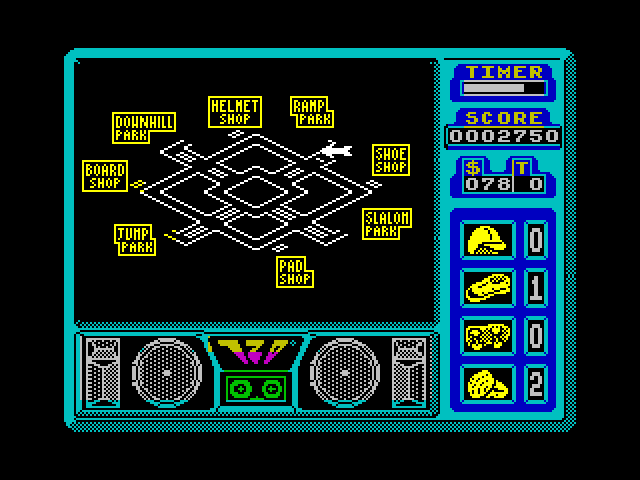 720º ZX Spectrum Screenshot: City map.