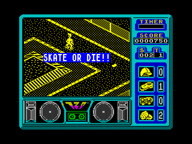 720º ZX Spectrum Screenshot: Skate or die!!