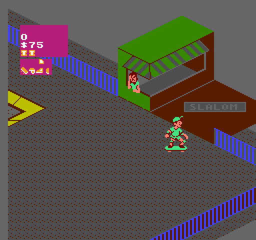 720º NES / Famicom Screenshot: Heading to the slalom...