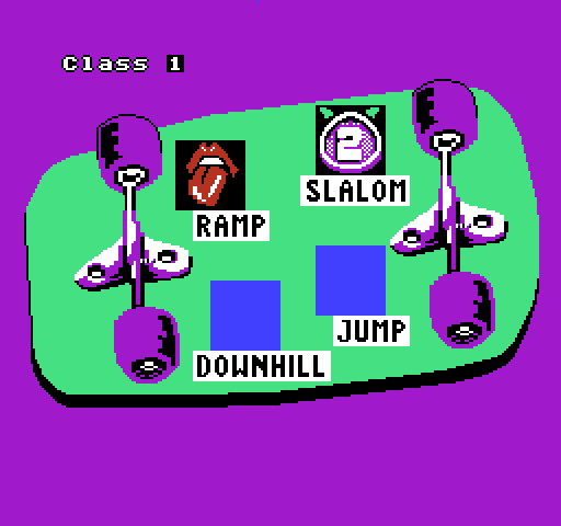 720º NES / Famicom Screenshot: I've finished the ramp and slalom...