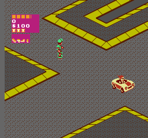 720º NES / Famicom Screenshot: Don't get run over by cars!