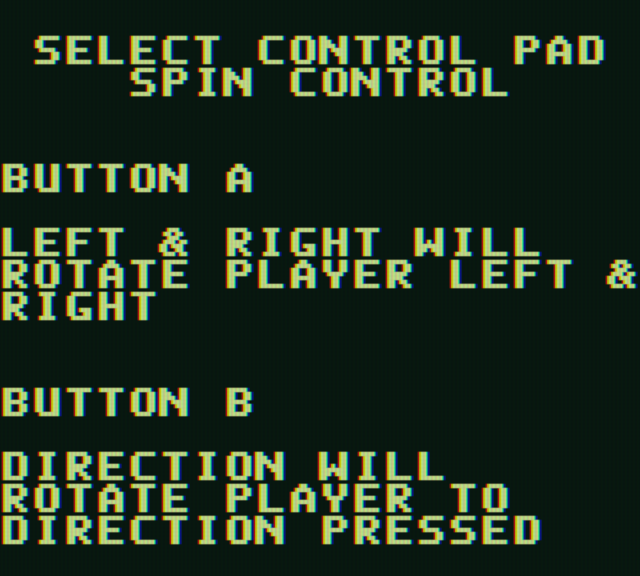 720º Game Boy Color Screenshot: Select a control scheme.