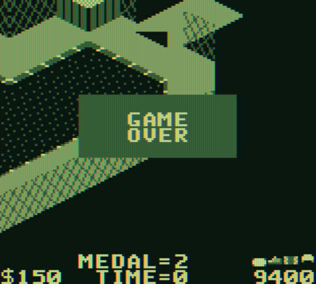 720º Game Boy Color Screenshot: Game over.