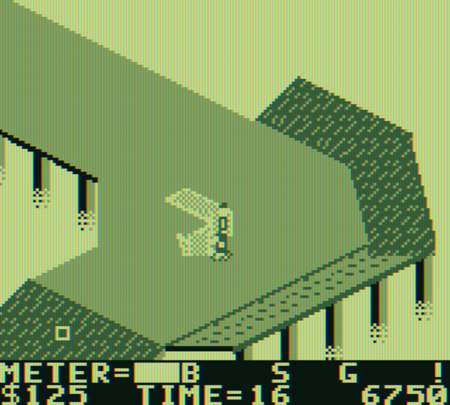 720º Game Boy Color Screenshot: Skating down one of the ramps...