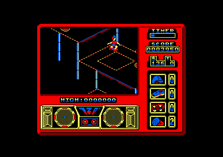 720º Amstrad CPC Screenshot: Jumping my way down...