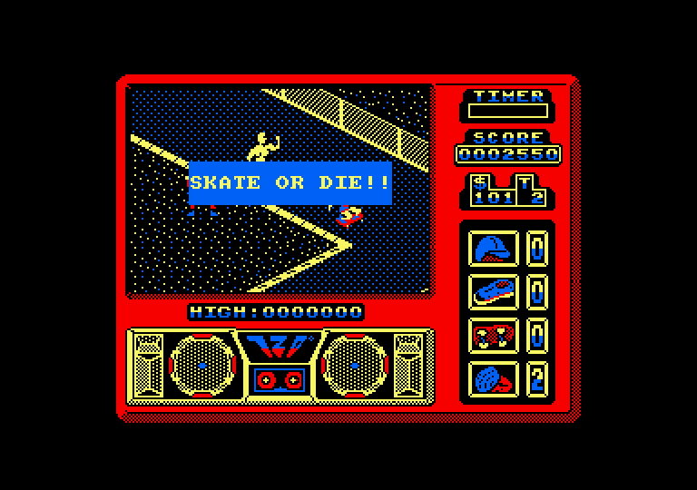 720º Amstrad CPC Screenshot: Skate or die! Time to head to a skate park, and fast...