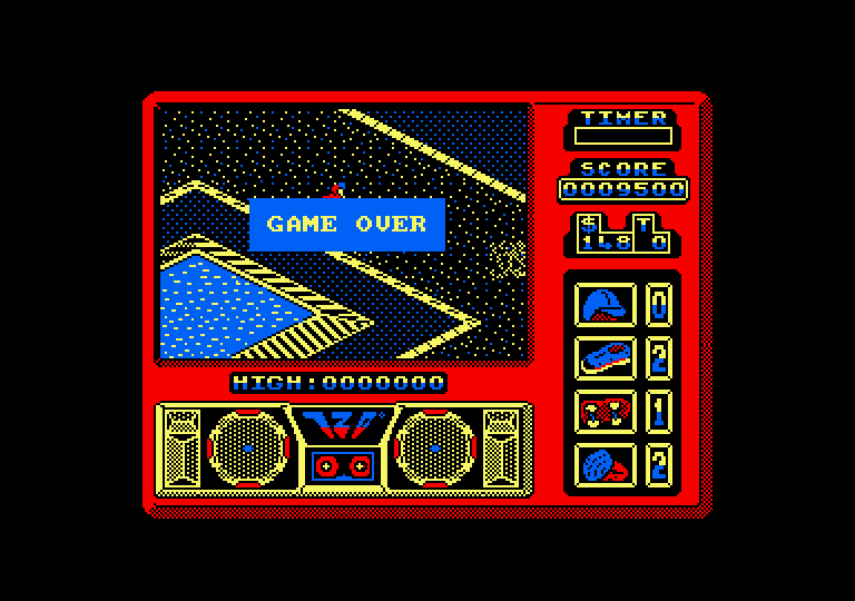 720º Amstrad CPC Screenshot: Game over.