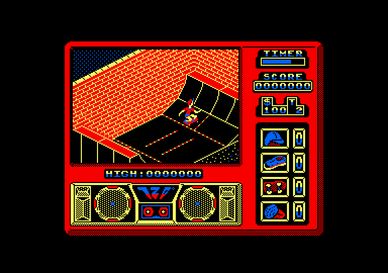 720º Amstrad CPC Screenshot: Perform stunts to earn points.