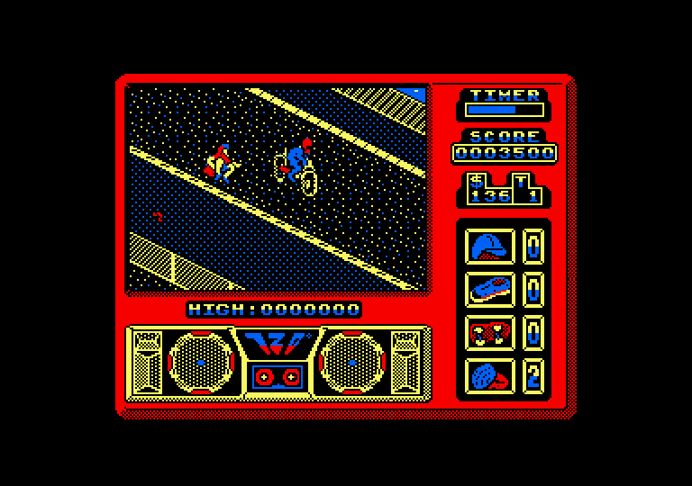 720º Amstrad CPC Screenshot: This guy knocked me over!