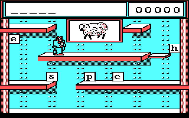 Stickybear Spellgrabber IBM PC/Compatibles Screenshot: Game start.