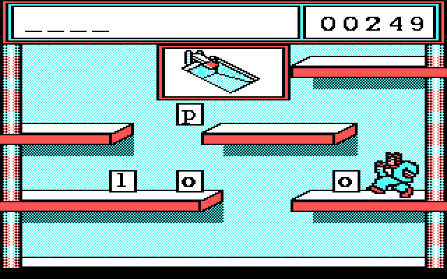 Stickybear Spellgrabber IBM PC/Compatibles Screenshot: Collect letters to spell pool.