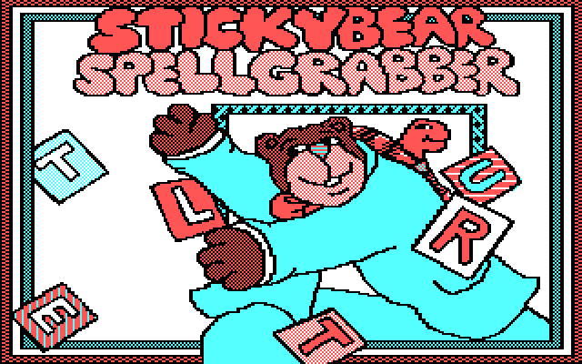 Stickybear Spellgrabber IBM PC/Compatibles Screenshot: Title screen.