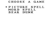 Stickybear Spellgrabber for IBM PC/Compatibles - Choose a game.