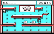 Stickybear Spellgrabber for IBM PC/Compatibles - Collect letters to spell sheep.