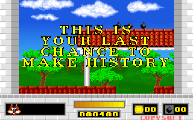 Save Our Pizzas IBM PC/Compatibles Screenshot: Careful, this is your last life...
