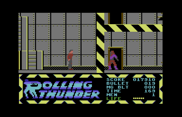 Rolling Thunder Commodore 64 Screenshot: Looks like I hit a dead end...