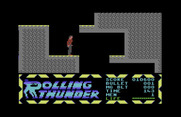 Rolling Thunder for Commodore 64 - Heading into an underground looking fortress...