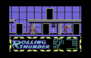 Rolling Thunder for Commodore 64 - Duck while shooting so you don't get shot yourself...