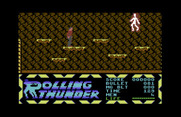 Rolling Thunder for Commodore 64 - Shoot those floating glowing things before they attack you!