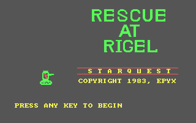 StarQuest: Rescue at Rigel IBM PC/Compatibles Screenshot: Title screen.