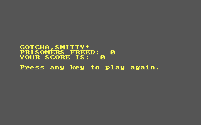 StarQuest: Rescue at Rigel IBM PC/Compatibles Screenshot: Game over.
