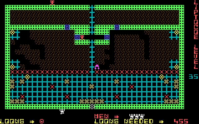 Liptocoe IBM PC/Compatibles Screenshot: Some levels have fewer barriers, but that doesn't make them easier...