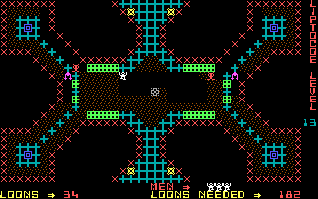 Liptocoe IBM PC/Compatibles Screenshot: Each of the game's levels has a different layout, and you can build your own.