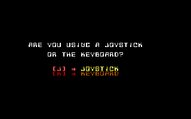 Liptocoe IBM PC/Compatibles Screenshot: Do you have a joystick?