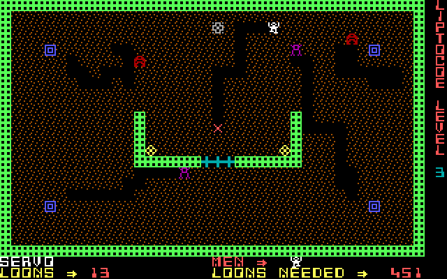 Liptocoe IBM PC/Compatibles Screenshot: Level 3 has a lot of loons to collect...