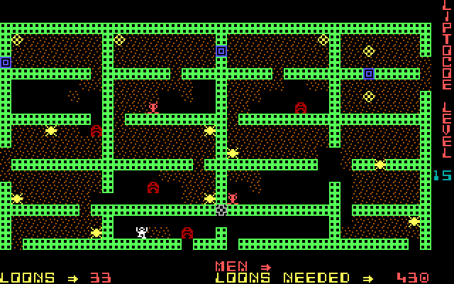 Liptocoe IBM PC/Compatibles Screenshot: Barriers make level 15 tricky.