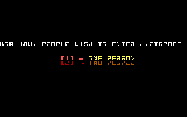 Liptocoe IBM PC/Compatibles Screenshot: How many players?