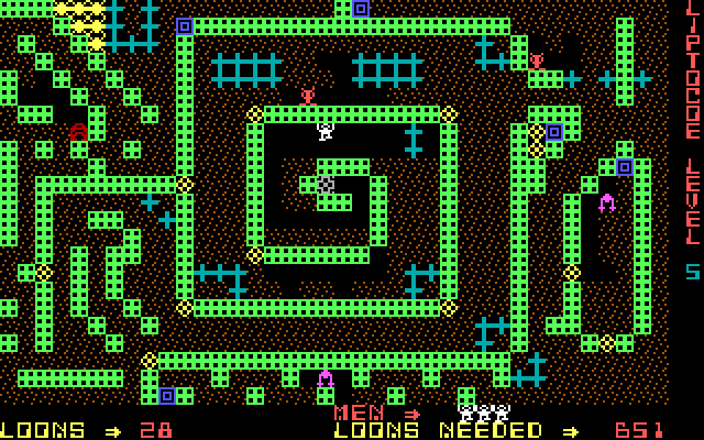 Liptocoe IBM PC/Compatibles Screenshot: Lots of narrow paths make this difficult...