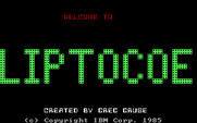 Liptocoe for IBM PC/Compatibles - Title screen.