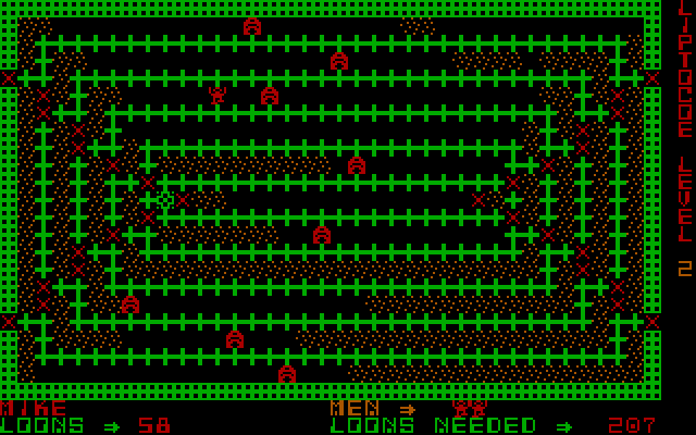Liptocoe IBM PC/Compatibles Screenshot: Collecting loons on level 2.